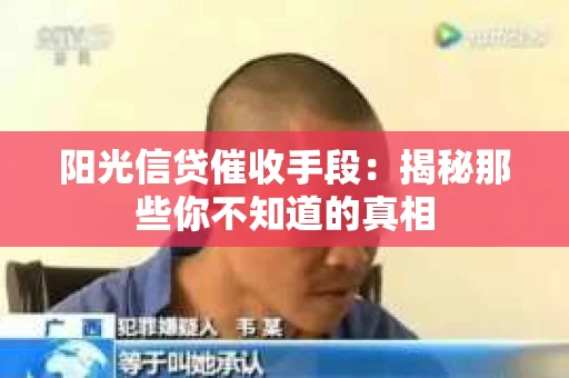 阳光信贷催收手段：揭秘那些你不知道的真相