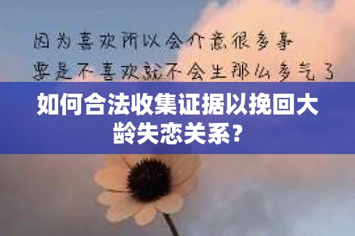 如何合法收集证据以挽回大龄失恋关系？